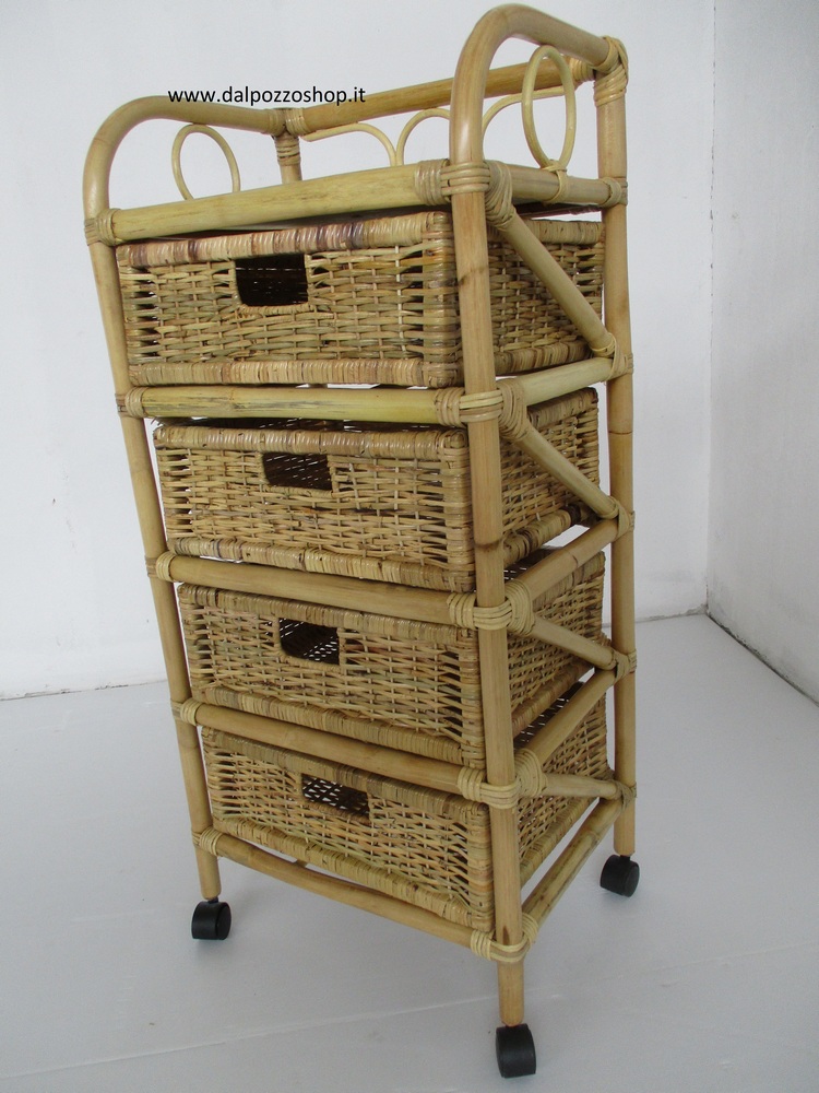 CK7004NAT CASSETTIERA RATTAN CM 46X35X98 H